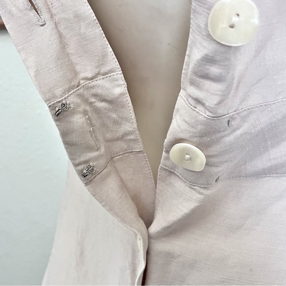 Vintage 90's The Limited Linen Silk Blend Midi Dress Square Neck Pockets - Picture 11 of 13